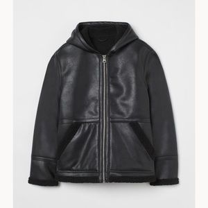 Faux Shearling-lined Hooded Jacket